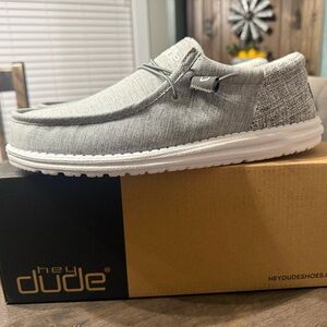 Hey Dude Men's Light Gray Slip-On Loafers